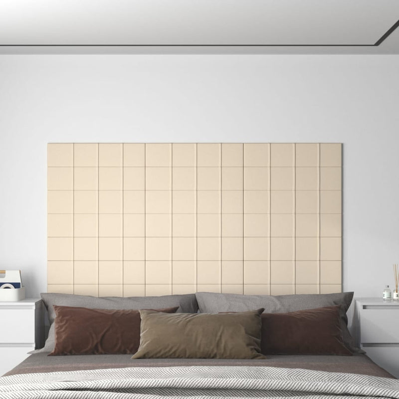 Load image into Gallery viewer, VidaXL Wandpanelen 12 st 1,08 m² 60x15 cm fluweel crèmekleurig