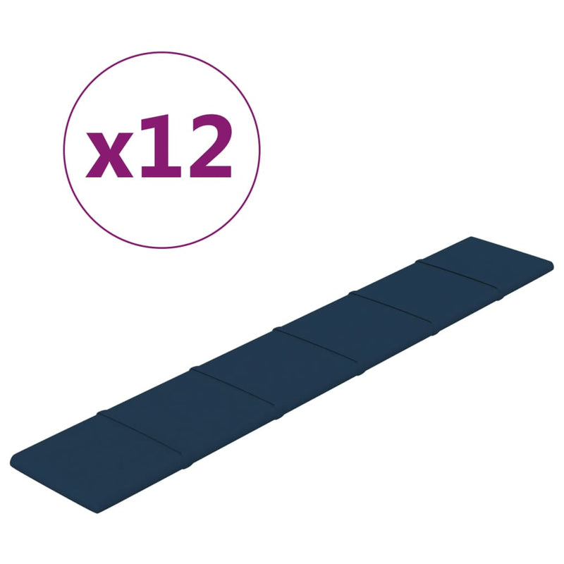 ギャラリービューアに画像をロードする, Vidaxl wandpanelen 12 st 1,62 m² 90x15 cm fluweel blauw