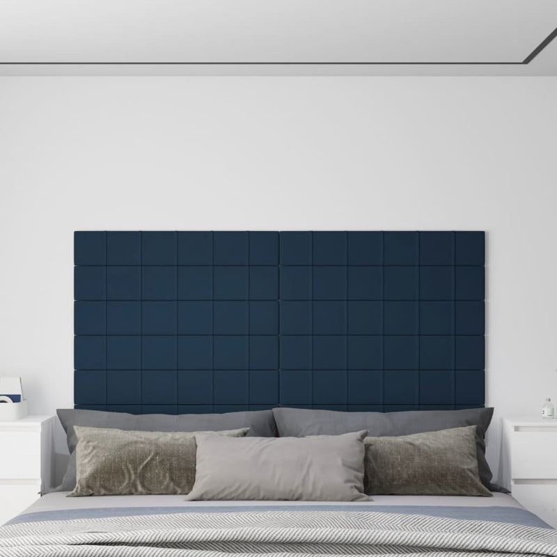 ギャラリービューアに画像をロードする, Vidaxl wandpanelen 12 st 1,62 m² 90x15 cm fluweel blauw