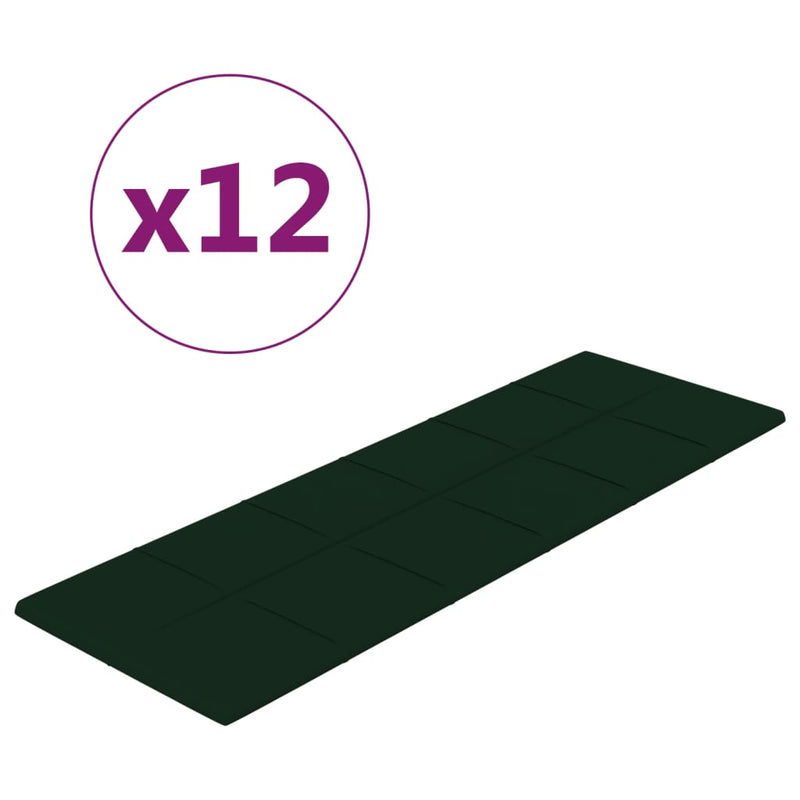 ギャラリービューアに画像をロードする, VidaXL Wandpanelen 12 st 3,24 m² 90x30 cm fluweel donkergroen