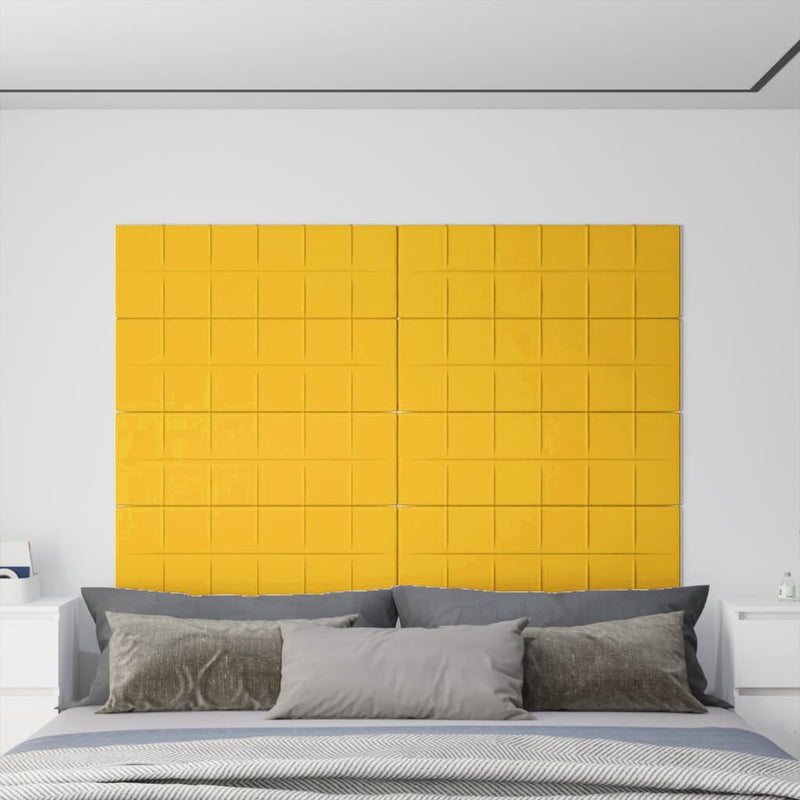 Afbeelding laden in galerijviewer, VidaXL Wandpanelen 12 st 3,24 m² 90x30 cm fluweel geel