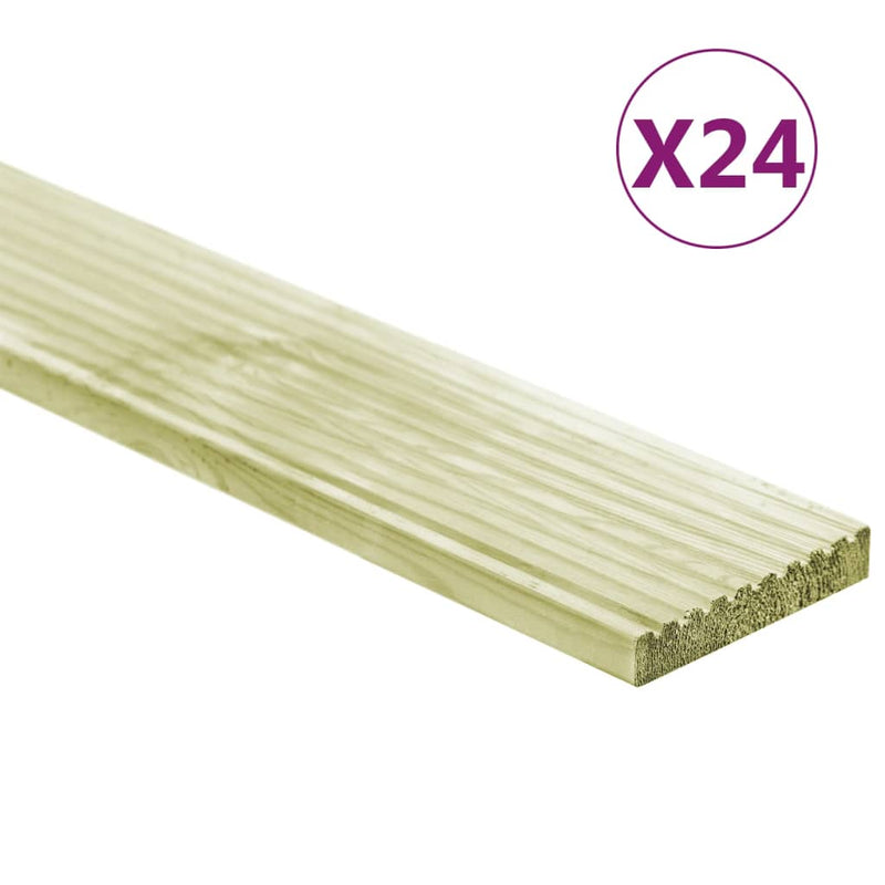 Load image into Gallery viewer, VidaXL Terrasplanken 24 st 3,48 m² 1 m massief grenenhout