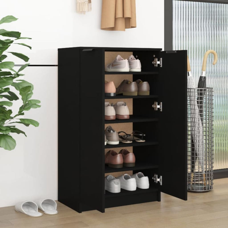 Load image into Gallery viewer, VidaXL Schoenenkast 59x35x100 cm bewerkt hout zwart