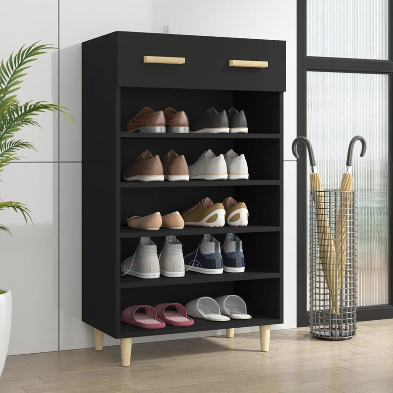 Load image into Gallery viewer, Vidaxl schoenenkast 60x35x105 cm bewerkt hout zwart