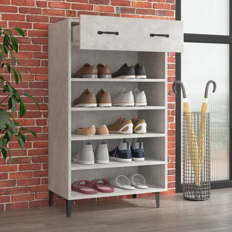 Load image into Gallery viewer, Vidaxl schoenenkast 60x35x105 cm bewerkt hout betongrijs