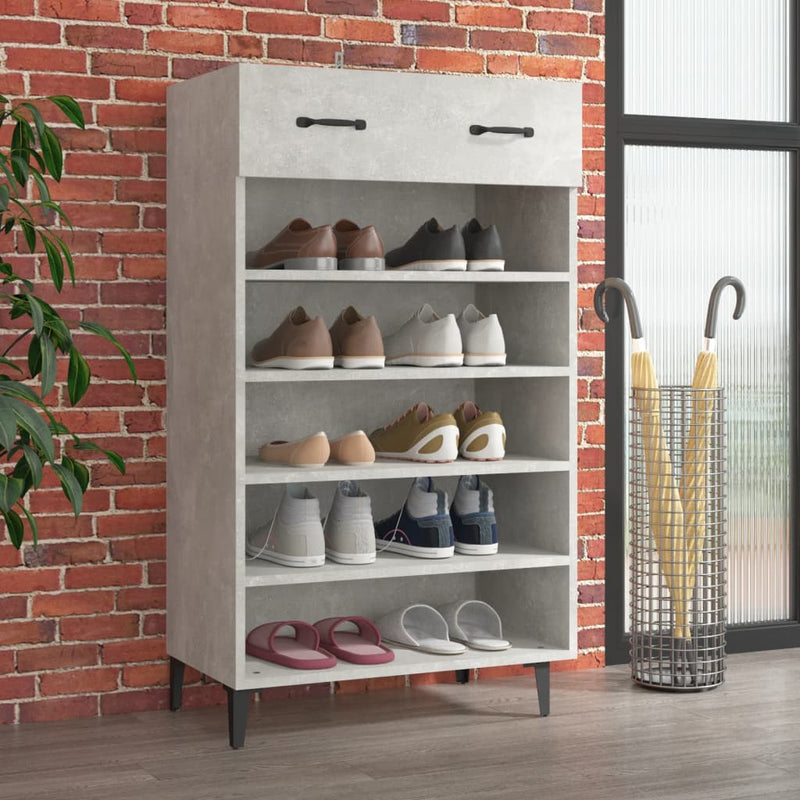 Load image into Gallery viewer, Vidaxl schoenenkast 60x35x105 cm bewerkt hout betongrijs