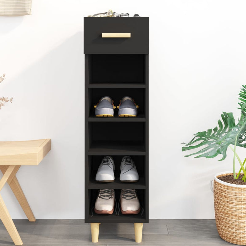 Load image into Gallery viewer, Vidaxl schoenenkast 30x35x105 cm bewerkt hout zwart