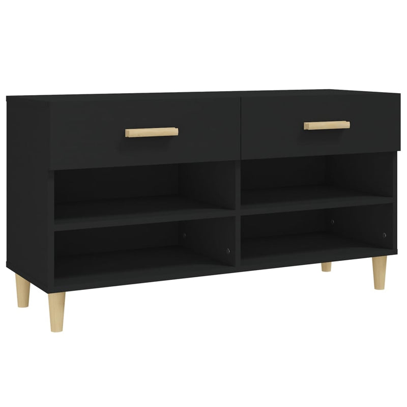 Load image into Gallery viewer, Vidaxl schoenenkast 102x35x55 cm bewerkt hout zwart