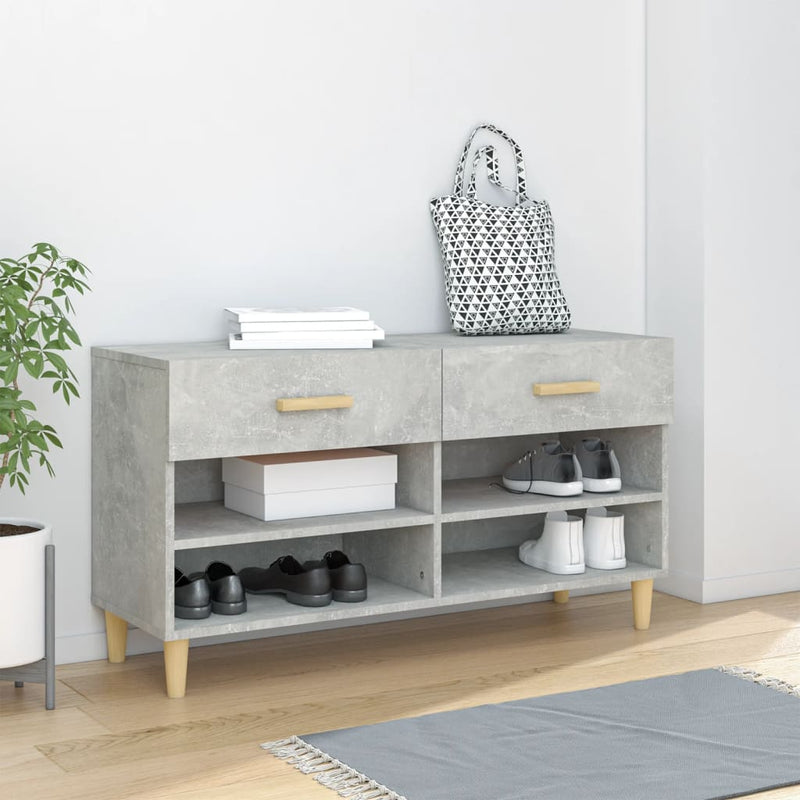 Load image into Gallery viewer, Vidaxl schoenenkast 102x35x55 cm bewerkt hout betongrijs