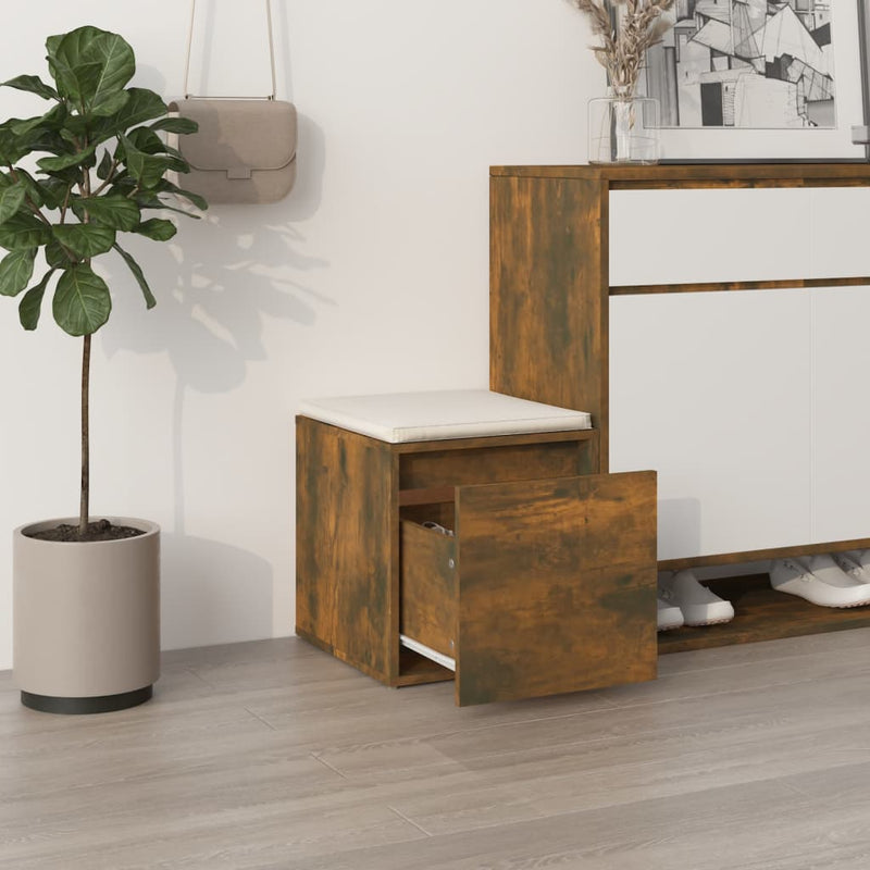 ギャラリービューアに画像をロードする, VidaXL Opbergbox met lade 40,5x40x40 cm bewerkt hout gerookt eiken