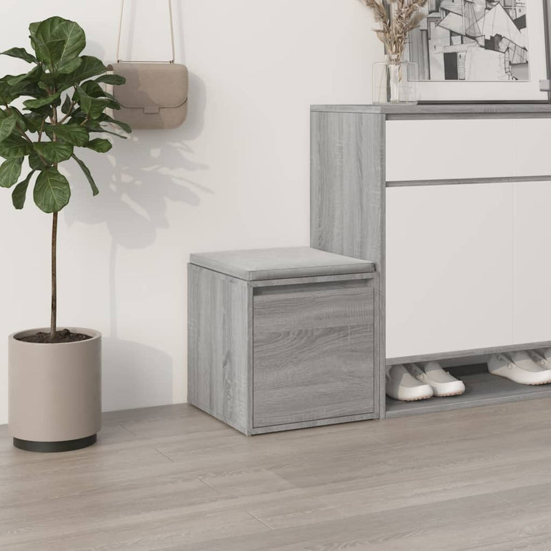 Cargue la imagen en el visor de la galería, VidaXL Opbergbox met lade 40,5x40x40 cm bewerkt hout grijs sonoma eik