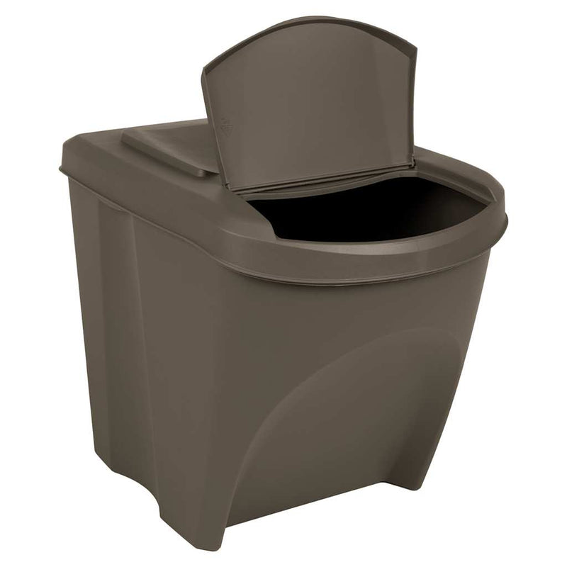 Load image into Gallery viewer, Vidaxl vuilnisbakken 3 st stapelbaar 75 l polypropeen grijs