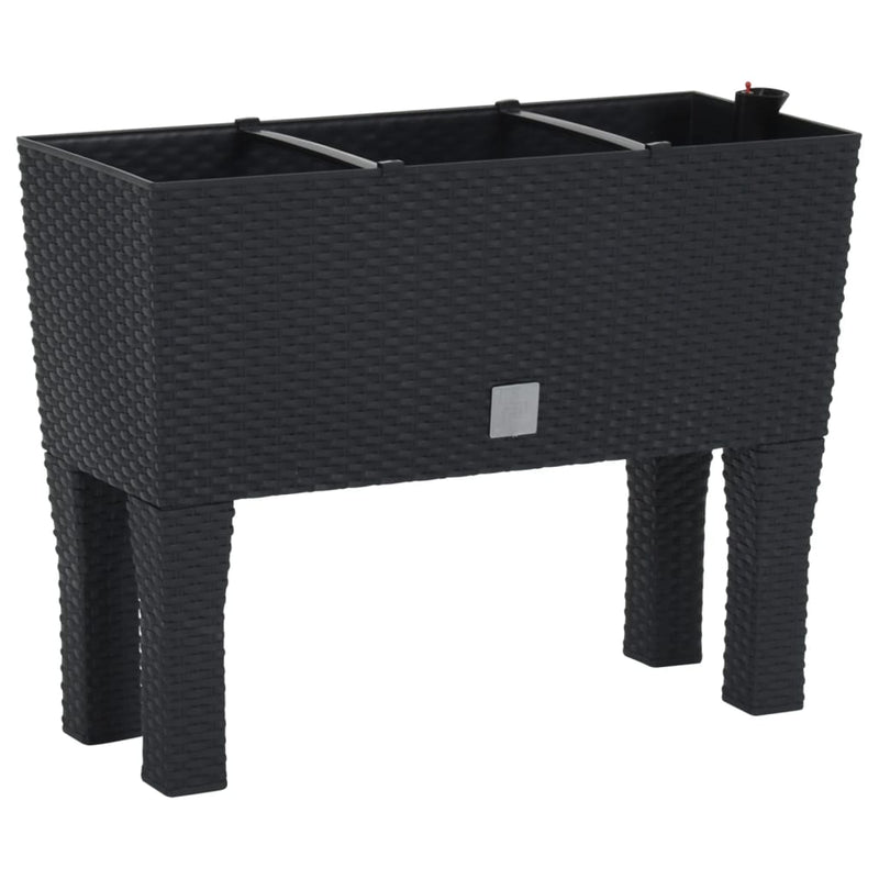 ギャラリービューアに画像をロードする, Vidaxl plantenbak verhoogd 60x25x46 cm pp rattan antracietkleurig