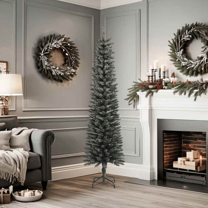 Load image into Gallery viewer, Vidaxl kunstkerstboom met standaard smal 180 cm pvc groen