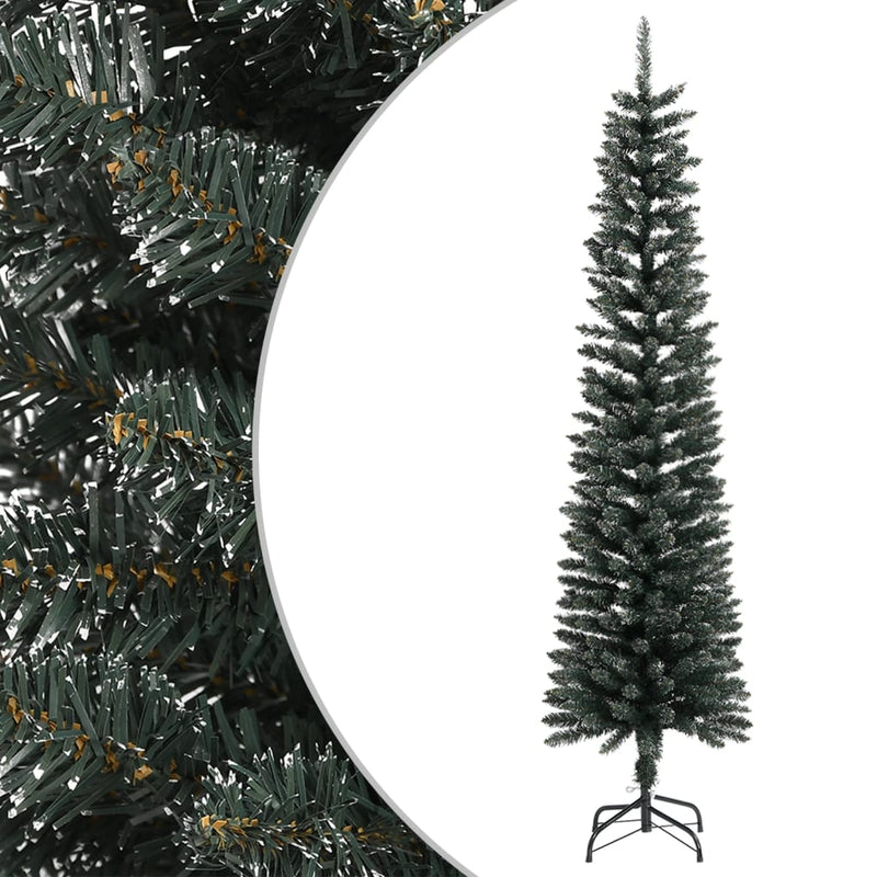 Load image into Gallery viewer, VidaXL Kunstkerstboom met standaard smal 210 cm PVC groen