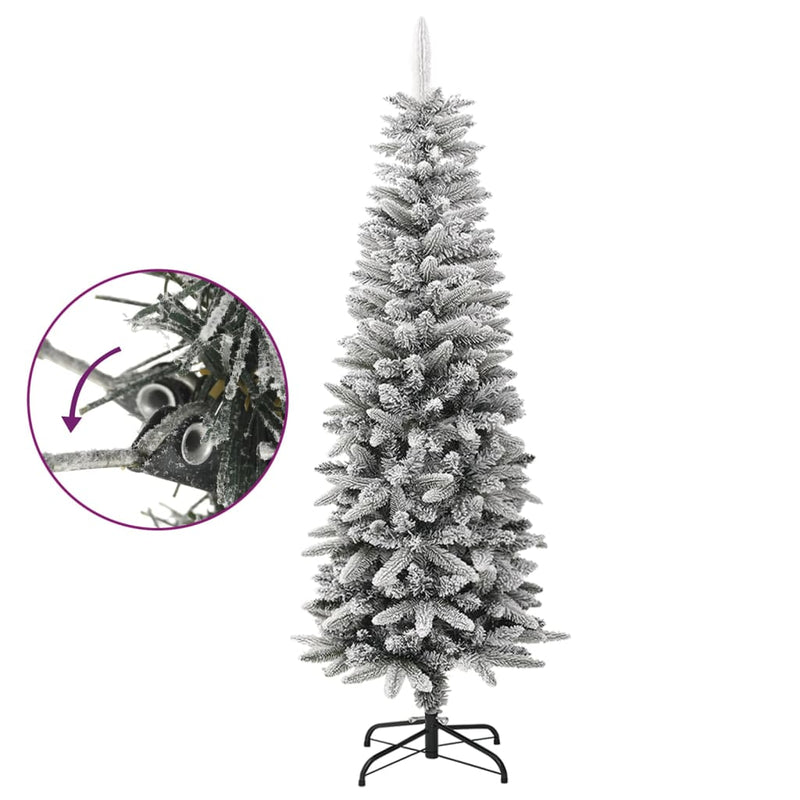 Load image into Gallery viewer, VidaXL Kunstkerstboom met sneeuw smal 150 cm PVC en PE
