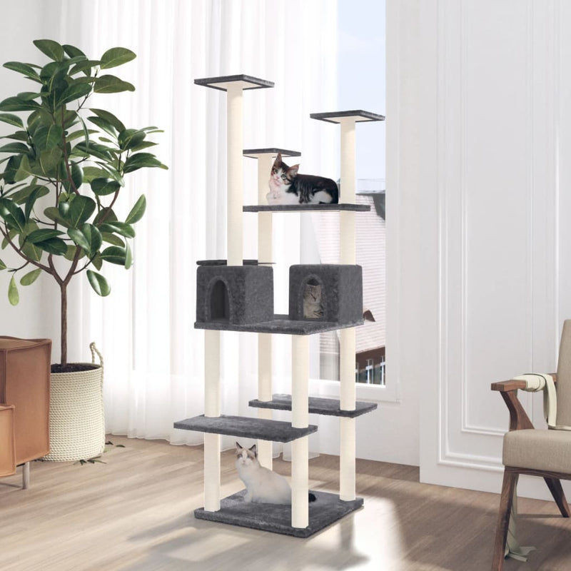 Load image into Gallery viewer, Vidaxl kattenmeubel met sisal krabpalen 167 cm donkergrijs