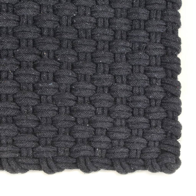 Load image into Gallery viewer, VidaXL Vloerkleed rechthoekig 80x160 cm katoen antracietkleurig