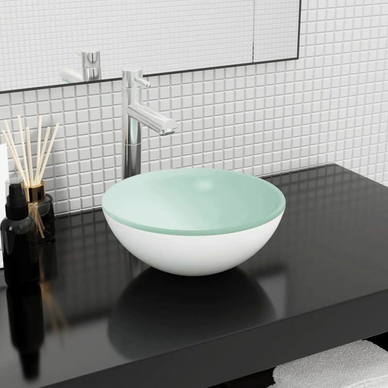 Load image into Gallery viewer, Vidaxl wasbak 30x12 cm gehard glas wit