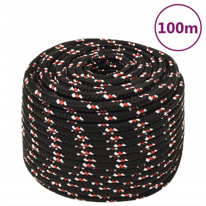 Load image into Gallery viewer, Vidaxl boot touw 12 mm 100 m polypropyleen zwart