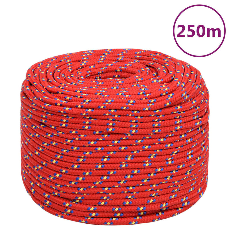 Load image into Gallery viewer, Vidaxl boottouw 6 mm 250 m polypropyleen rood