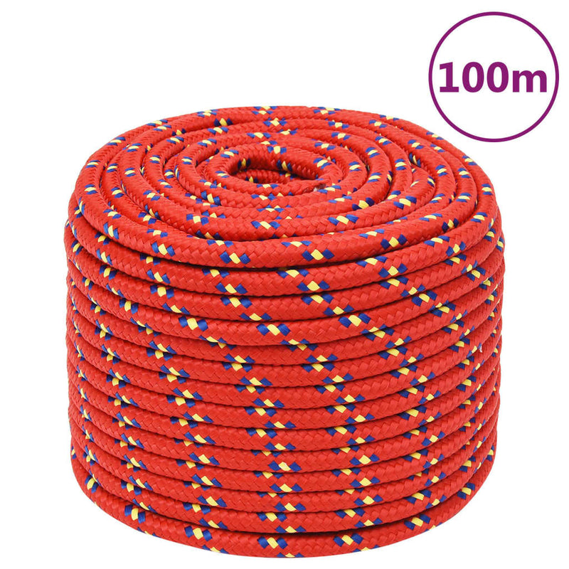 Load image into Gallery viewer, Vidaxl boottouw 14 mm 100 m polypropyleen rood
