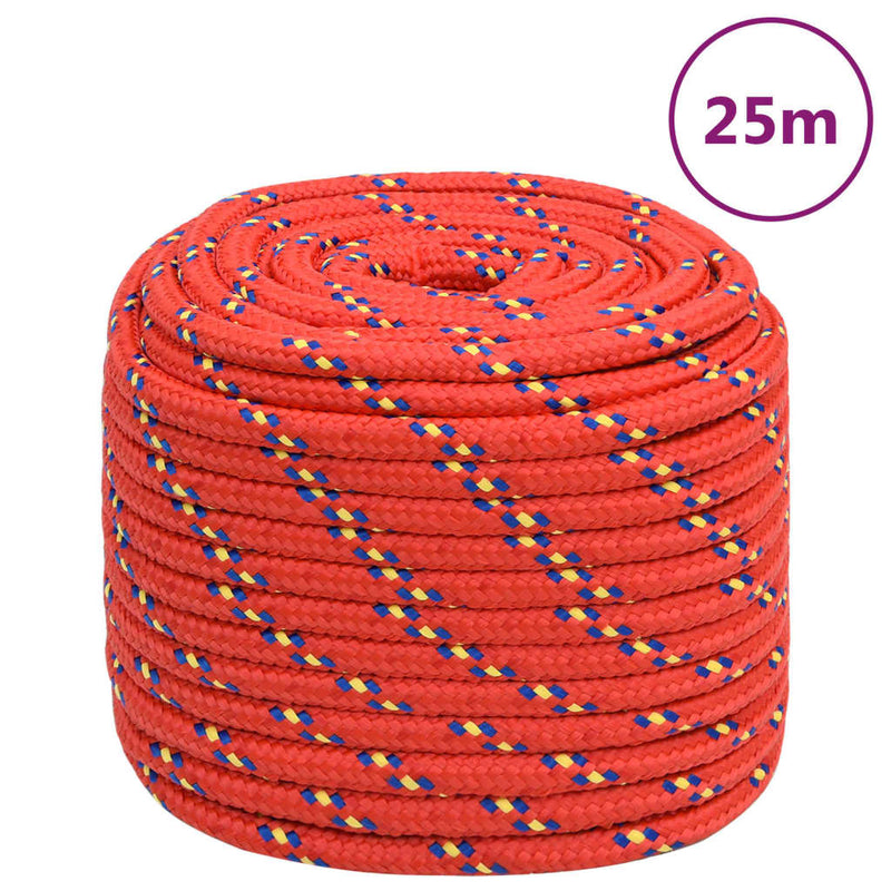 Load image into Gallery viewer, Vidaxl boottouw 18 mm 25 m polypropyleen rood