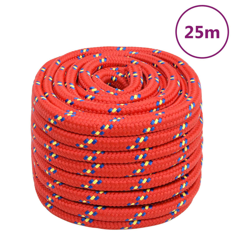 Load image into Gallery viewer, Vidaxl boottouw 20 mm 25 m polypropyleen rood
