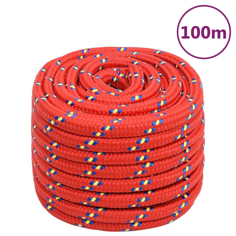 Load image into Gallery viewer, Vidaxl boottouw 20 mm 100 m polypropyleen rood