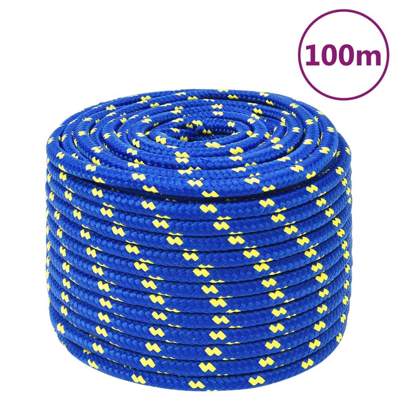 Load image into Gallery viewer, Vidaxl boottouw 12 mm 100 m polypropeen blauw