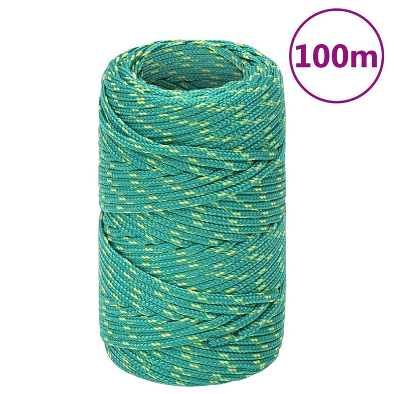 Load image into Gallery viewer, Vidaxl boottouw 2 mm 100 m polypropyleen groen