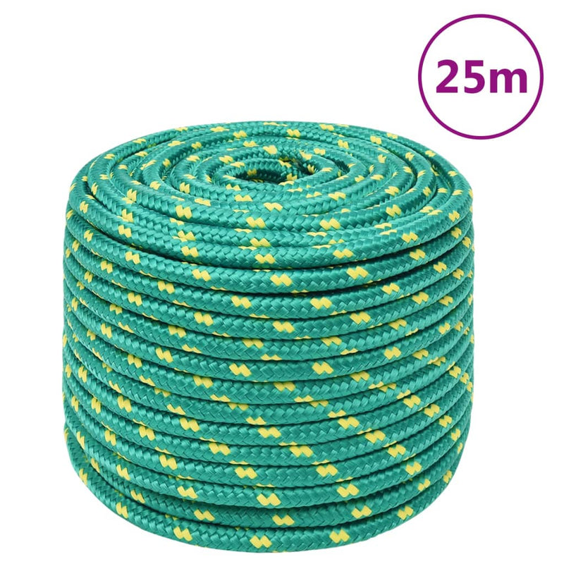 Load image into Gallery viewer, Vidaxl boottouw 12 mm 25 m polypropyleen groen