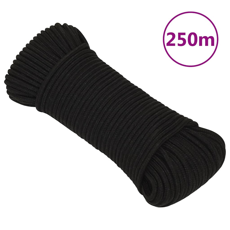 Chargez l'image dans la visionneuse de la galerie, Vidaxl werktouw 5 mm 250 m polyester zwart