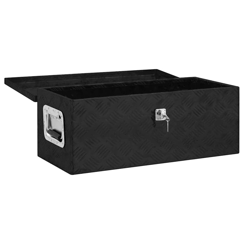 Load image into Gallery viewer, Vidaxl opbergbox 70x31x27 cm aluminium zwart