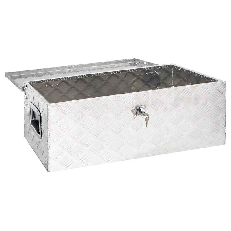 Load image into Gallery viewer, Vidaxl opbergbox 80x39x30 cm aluminium zilverkleurig