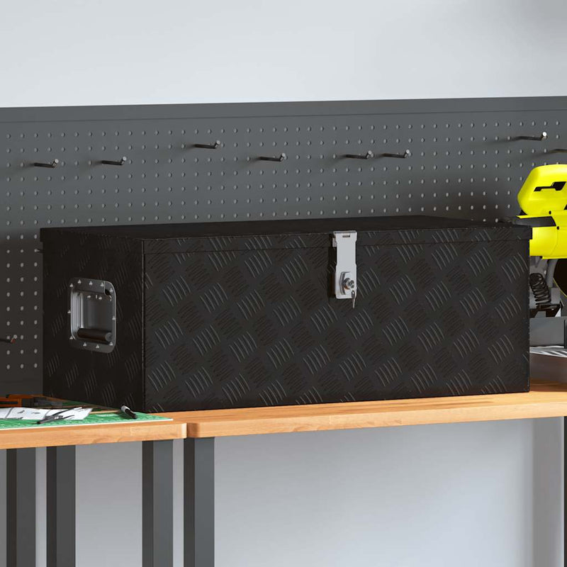 Load image into Gallery viewer, Vidaxl opbergbox 80x39x30 cm aluminium zwart
