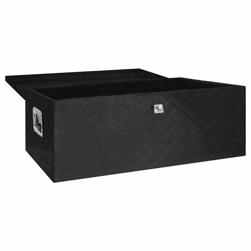 Load image into Gallery viewer, Vidaxl opbergbox 100x55x37 cm aluminium zwart