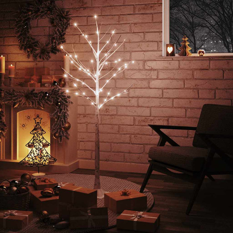 Load image into Gallery viewer, Vidaxl berkenboom led 72 led's warmwit 150 cm wit