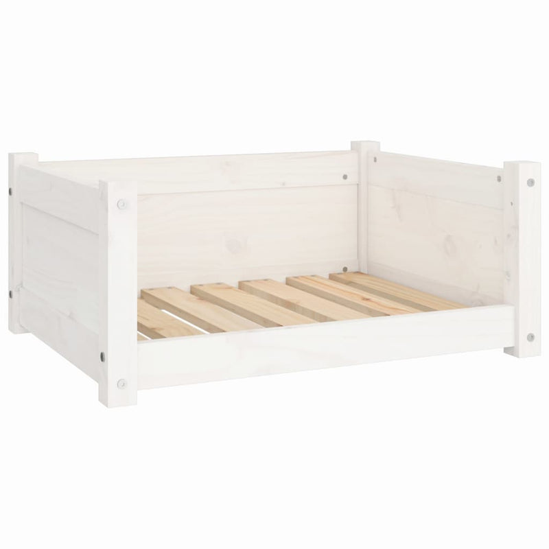Load image into Gallery viewer, Vidaxl hondenbed wit 65,5x50,5x28 cm massief grenenhout