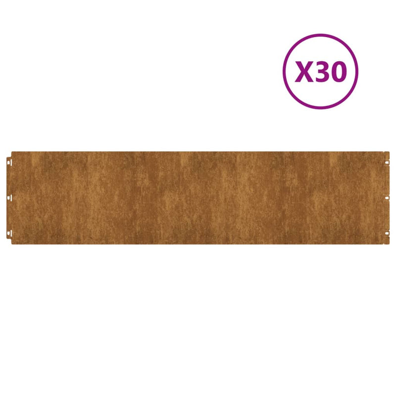 Load image into Gallery viewer, VidaXL Gazonranden 30 stuks 25x103 cm flexibel cortenstaal