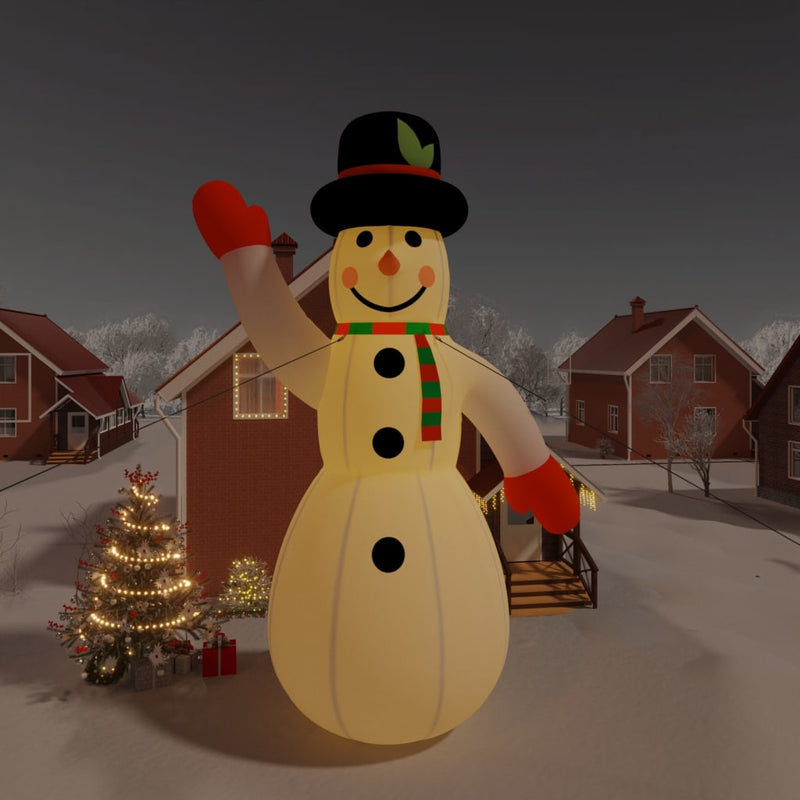 Load image into Gallery viewer, Vidaxl sneeuwpop met led's opblaasbaar 1000 cm