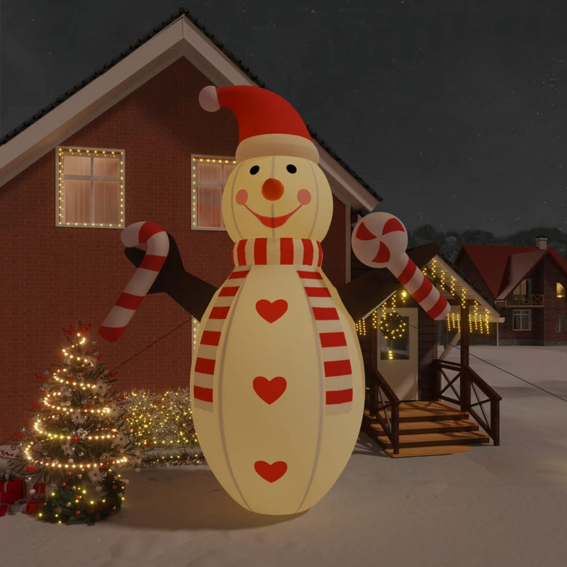 Load image into Gallery viewer, Vidaxl sneeuwpop opblaasbaar met led's 630 cm