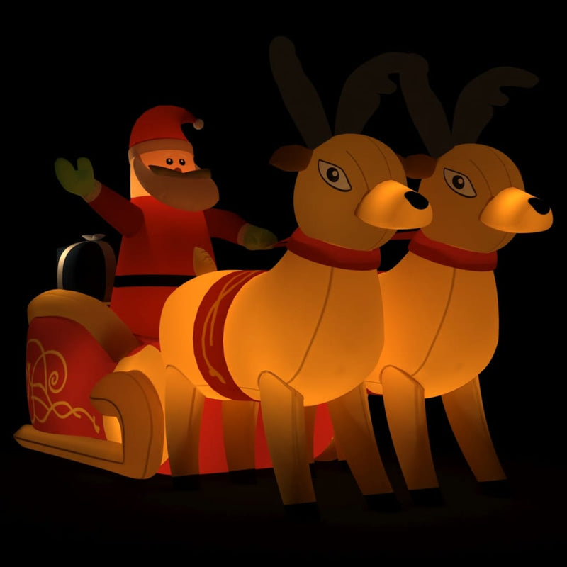Load image into Gallery viewer, Vidaxl kerstdecoratie kerstman en rendieren opblaasbaar led 130 cm