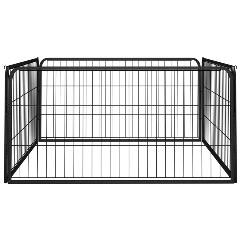 Load image into Gallery viewer, Vidaxl hondenkennel 4 panelen 100x50 cm gepoedercoat staal zwart