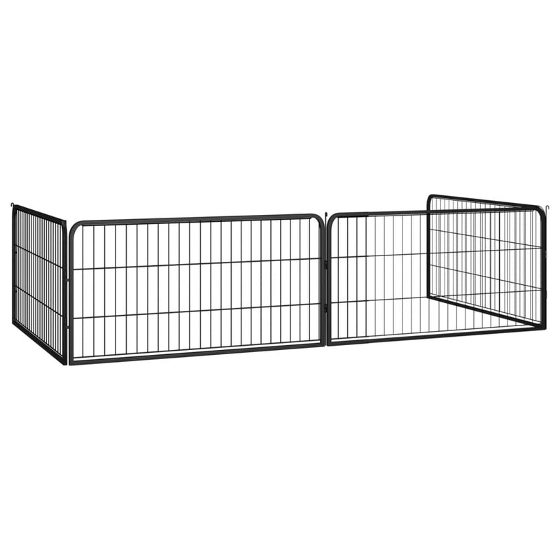 Load image into Gallery viewer, Vidaxl hondenkennel 4 panelen 100x50 cm gepoedercoat staal zwart