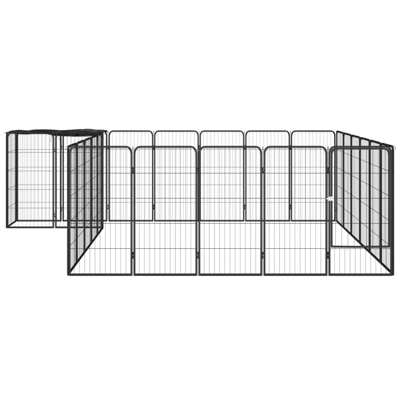 Load image into Gallery viewer, VidaXL Hondenkennel 26 panelen 50x100 cm gepoedercoat staal zwart