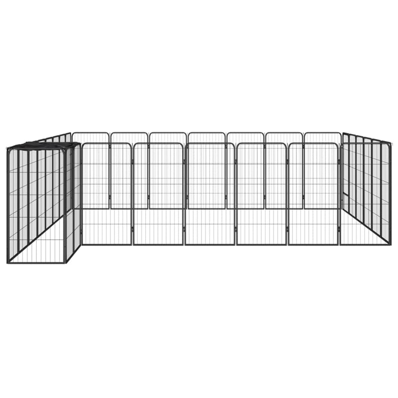 Load image into Gallery viewer, VidaXL Hondenkennel 30 panelen 50 x 100 cm gepoedercoat staal zwart