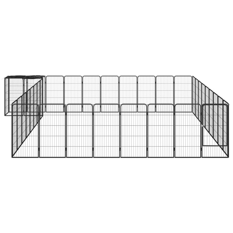 Load image into Gallery viewer, VidaXL Hondenkennel 38 panelen 50x100 cm gepoedercoat staal zwart
