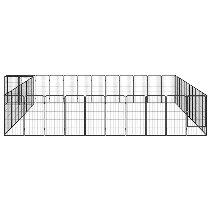 Load image into Gallery viewer, VidaXL Hondenkennel 46 panelen 50x100 cm gepoedercoat staal zwart