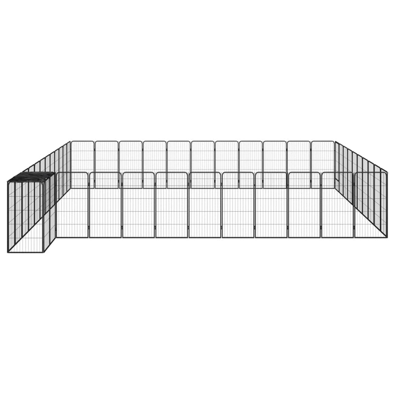 Load image into Gallery viewer, VidaXL Hondenkennel 46 panelen 50x100 cm gepoedercoat staal zwart